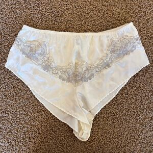 Luxurious Cream and Gray Lace Women's Pajama Shorts